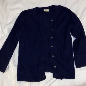 XS Navy Kate Spade Cotton Cardigan